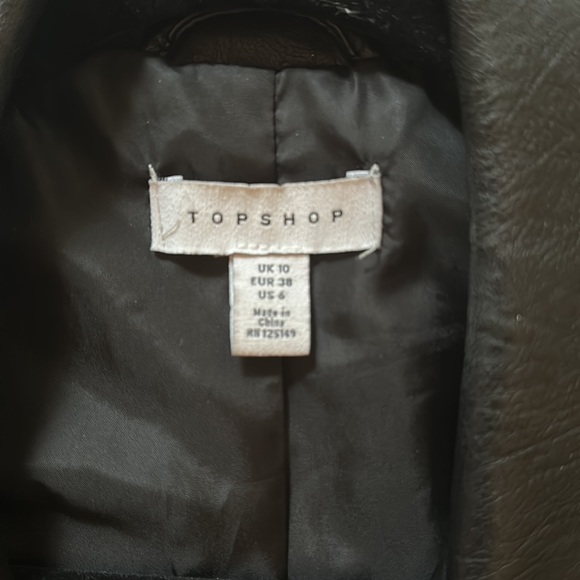 TOPSHOP WOMENS LEATHER JACKET - Picture 2 of 2